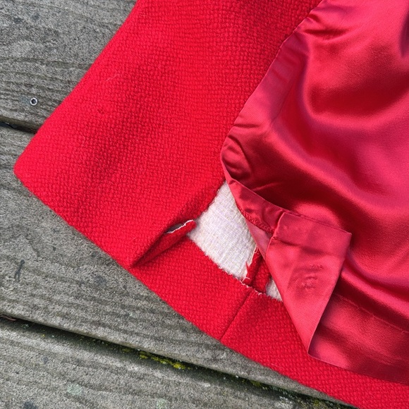 Vintage Red Wool Classic Coat - Picture 6 of 9